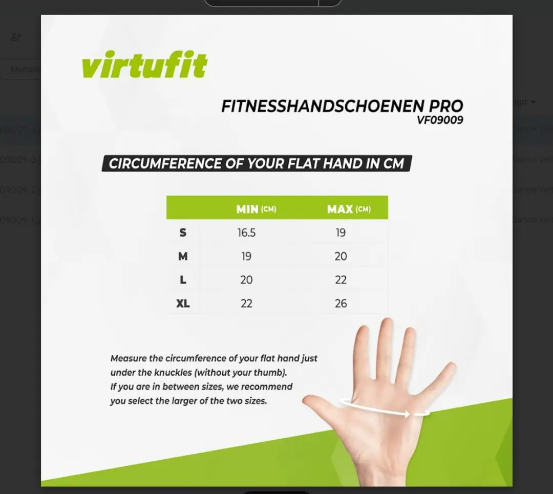 Virtufit Fitnesshandschoenen Pro M - Zwart