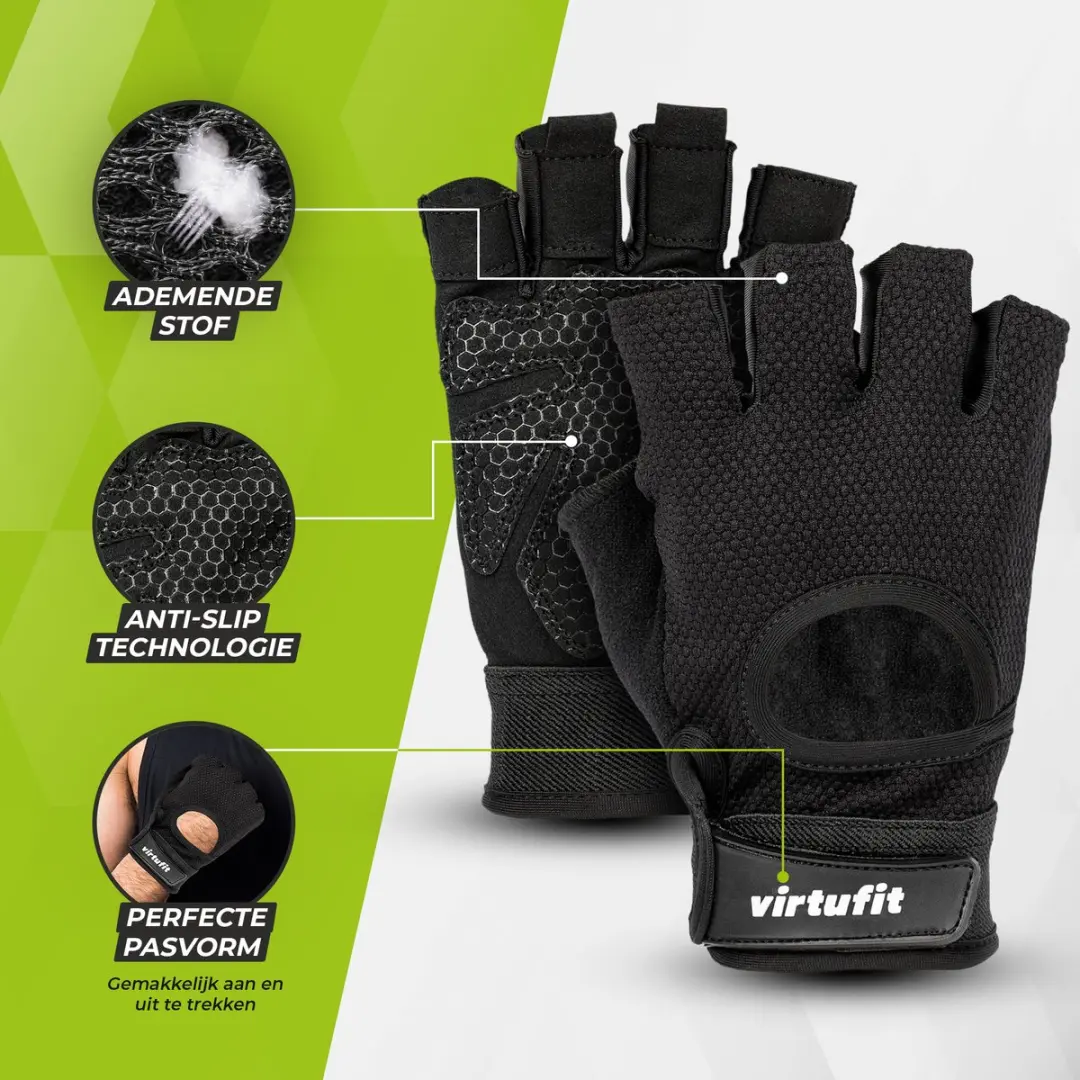 Virtufit Fitnesshandschoenen Pro M - Zwart