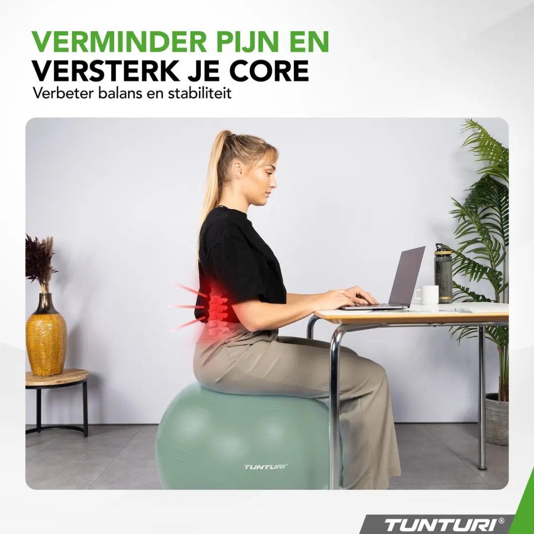 Tunturi Anti Burst Fitnessbal 90cm - 220kg - Munt