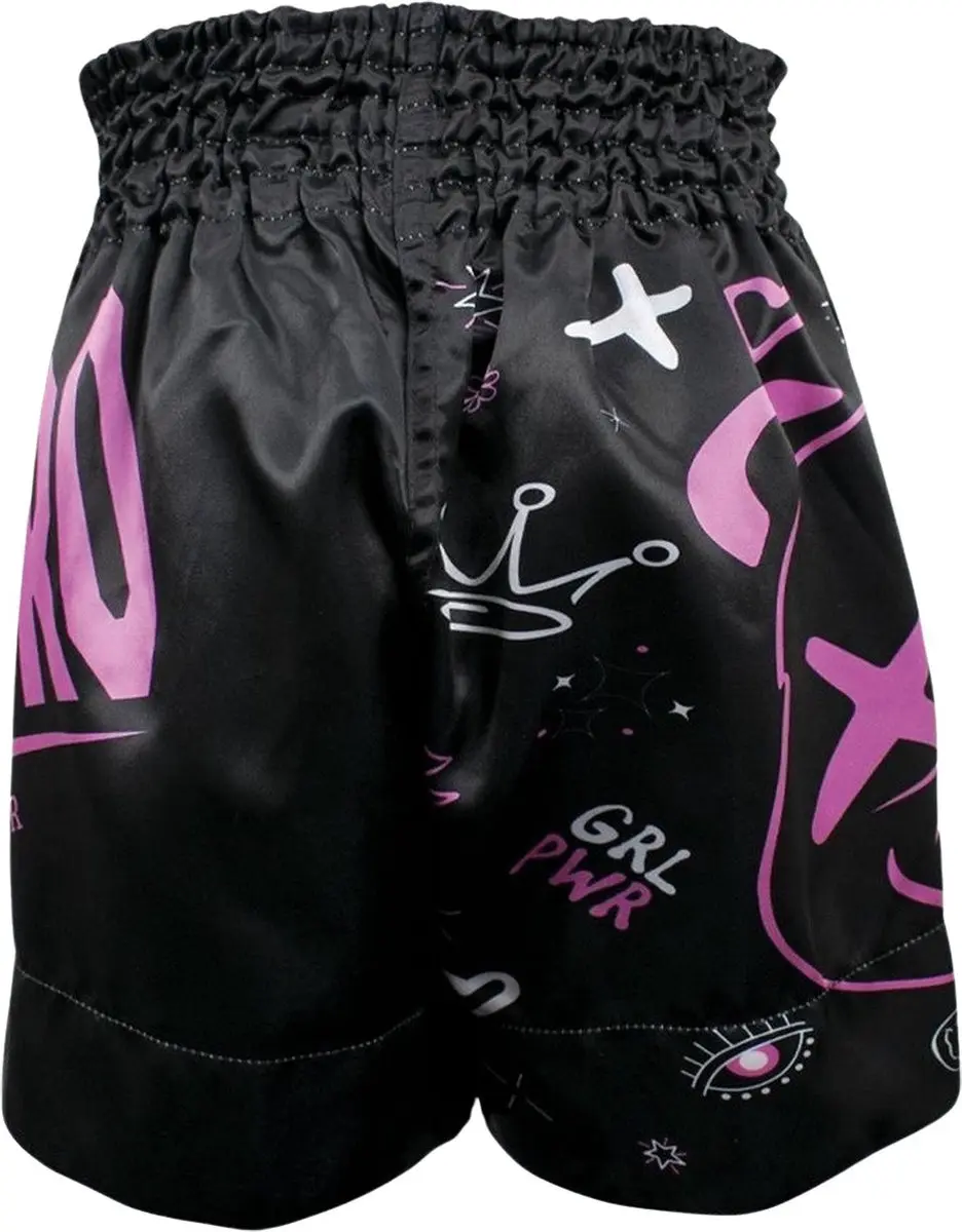 Super Pro ThaiBoxingshort Kids Bear 140 - Zwart/Rozig