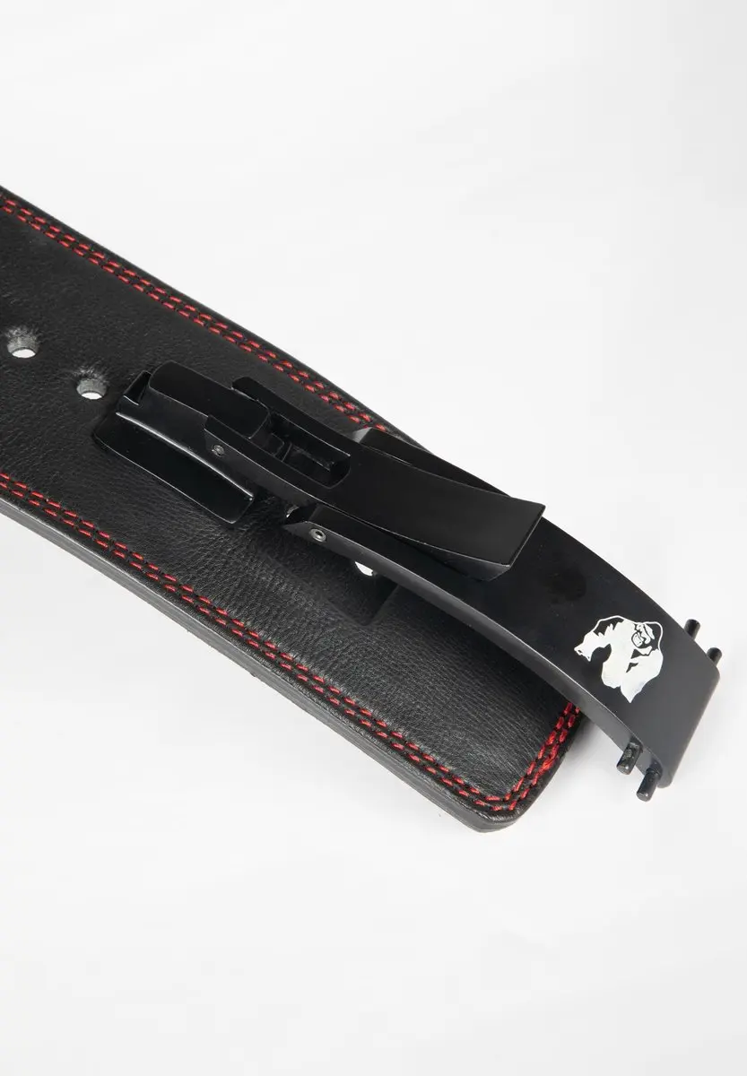 Gorilla Wear Halterriem 4 Inch Premium Leather - Zwart L/XL