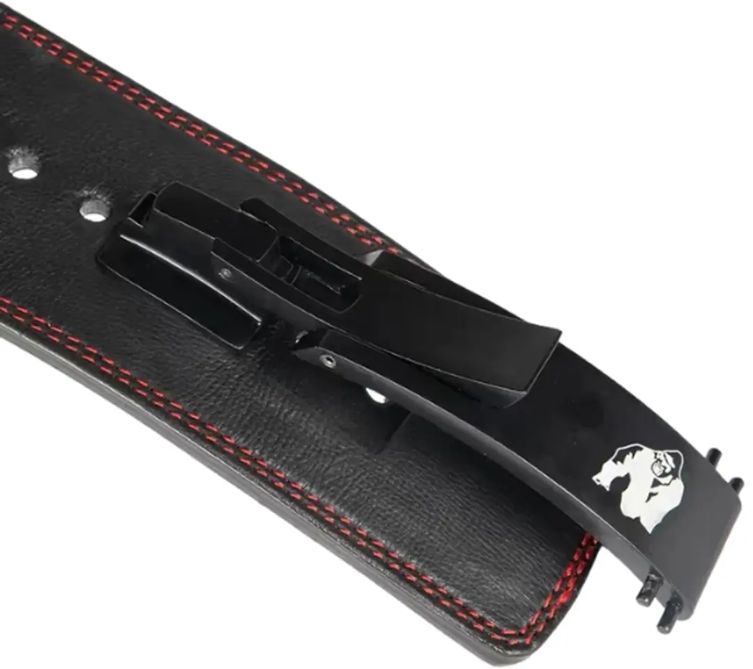 Gorilla Wear Halterriem 4 Inch Premium Leather - Zwart L/XL