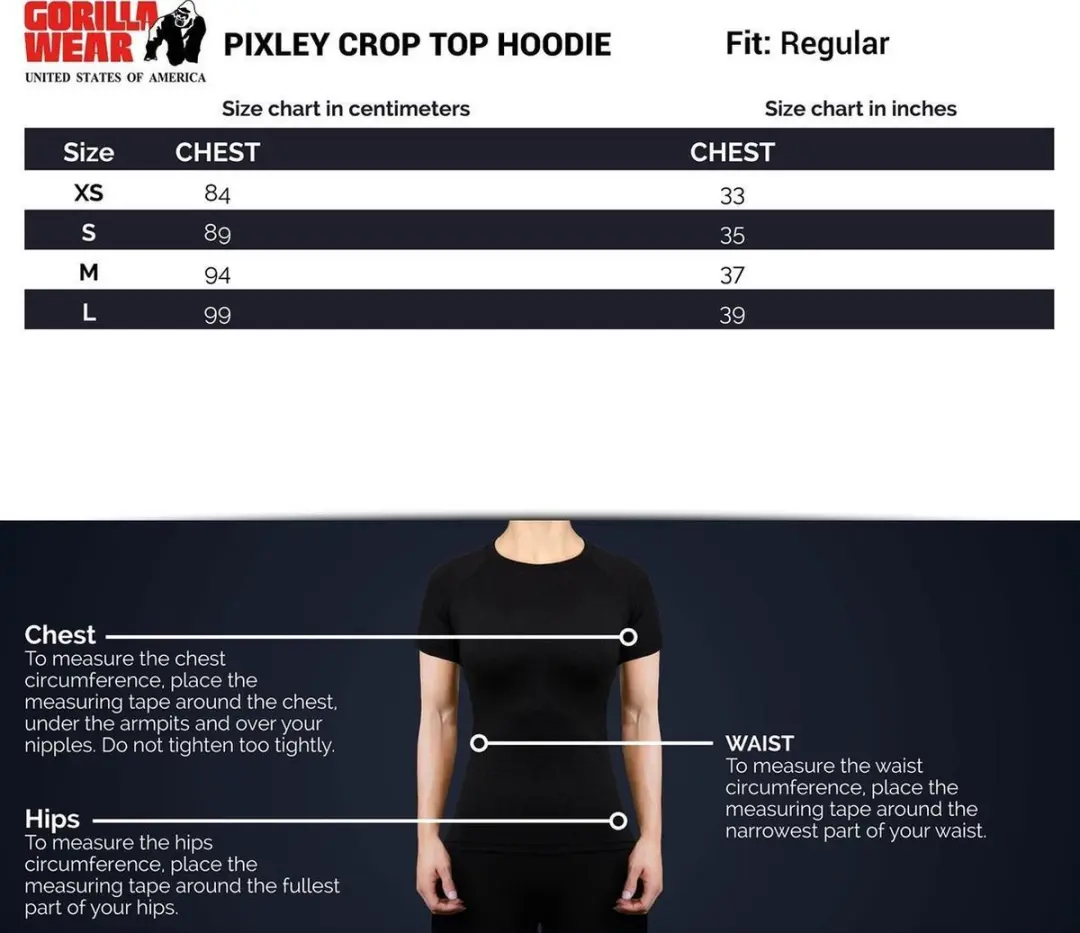 Gorilla Wear Pixley Crop Top Hoodie - Grijs XS