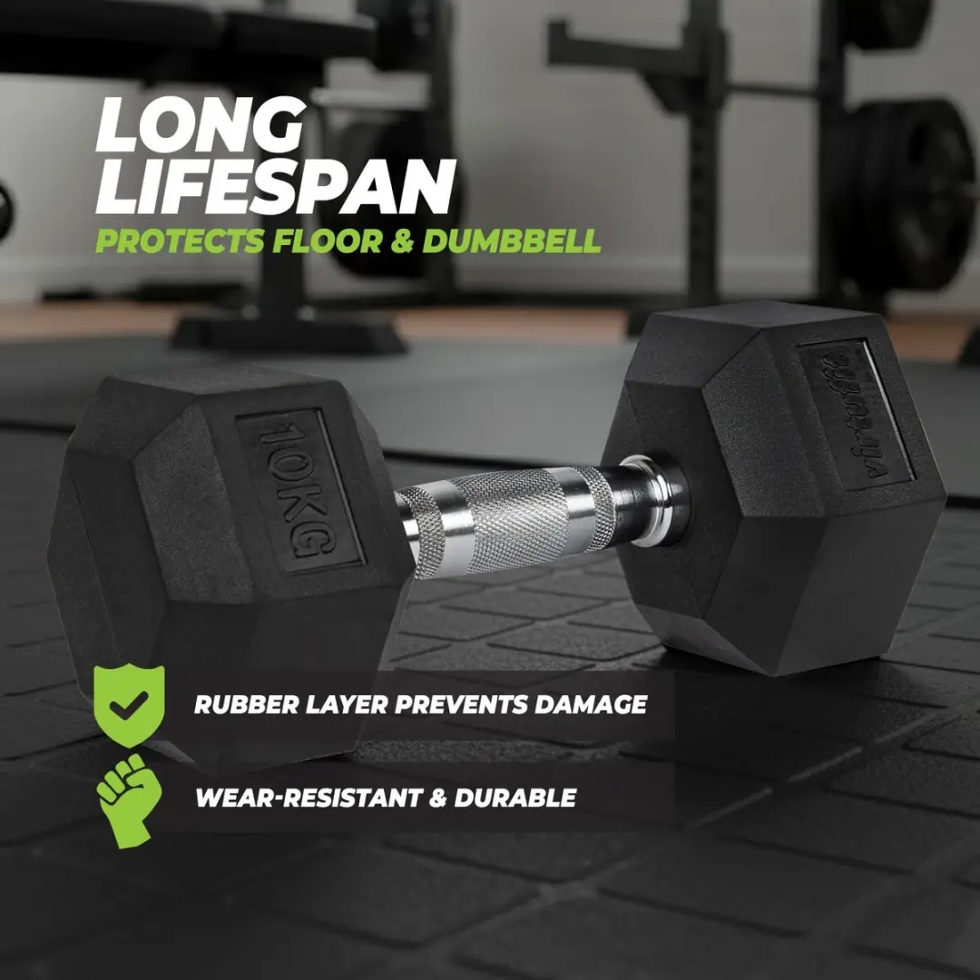 VirtuFit Hexa Dumbbell Pro Set 2x30kg - Zwart/Zilver