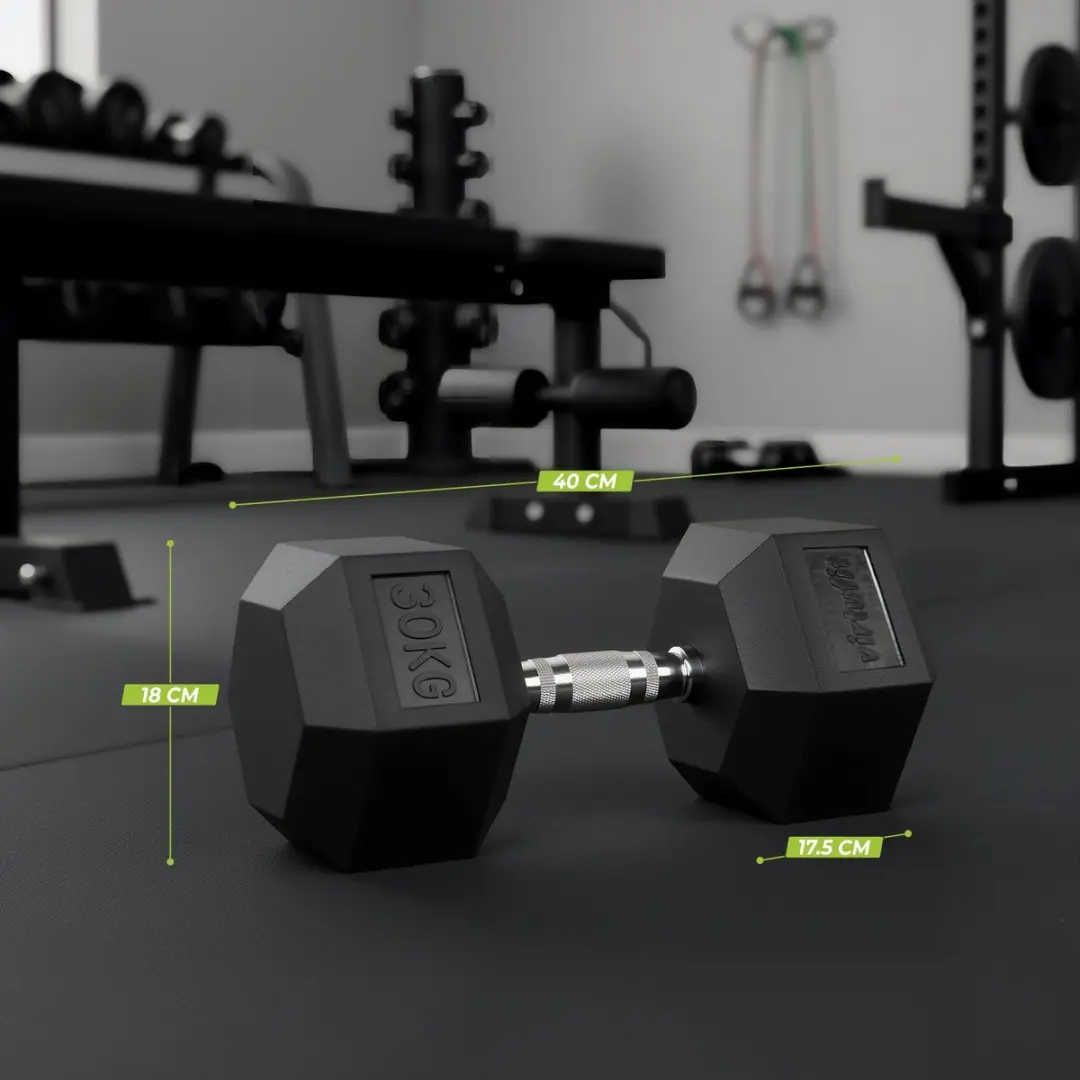 VirtuFit Hexa Dumbbell Pro Set 2x30kg - Zwart/Zilver