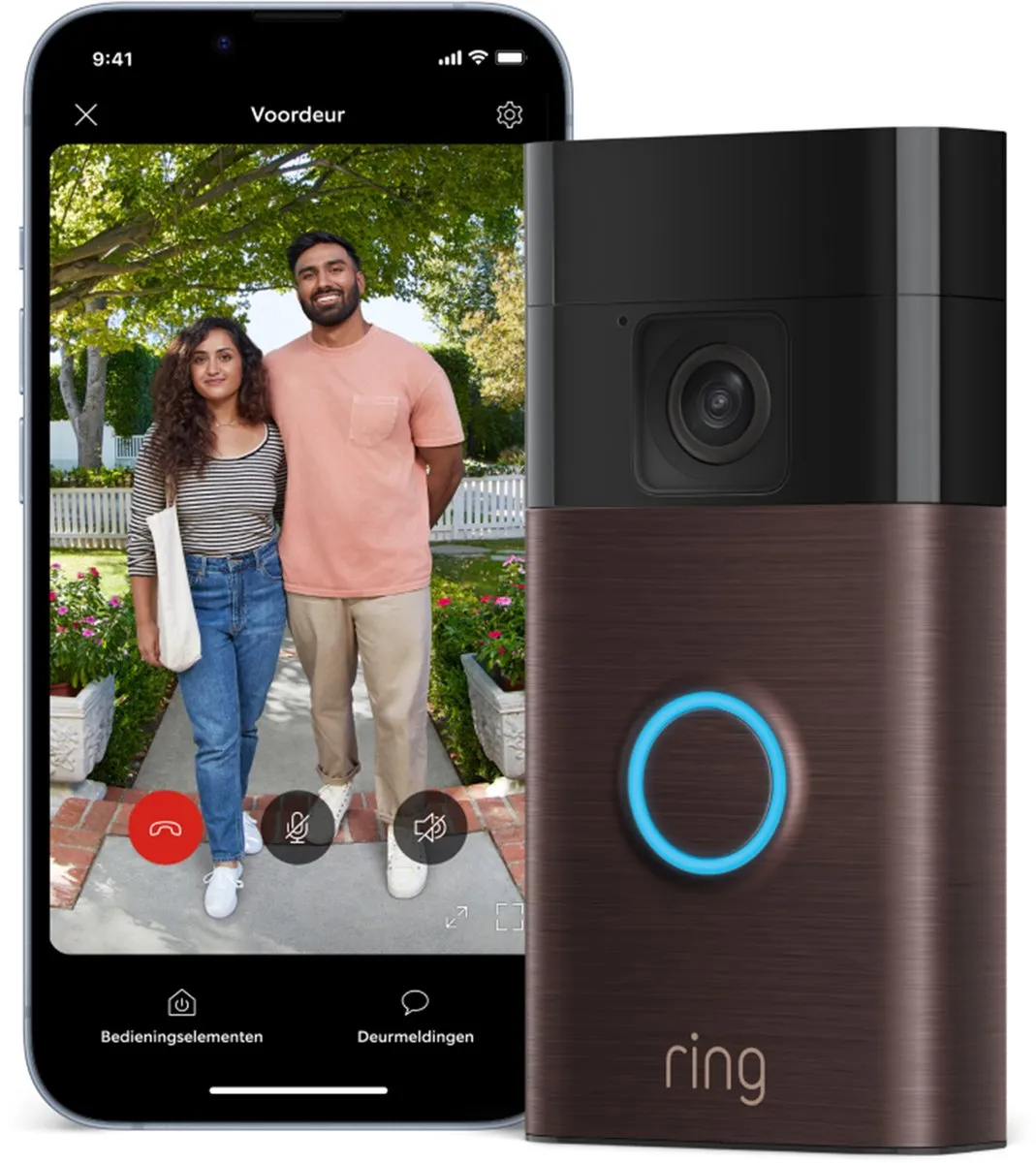 Ring Battery Video Doorbell Bundel - Brons