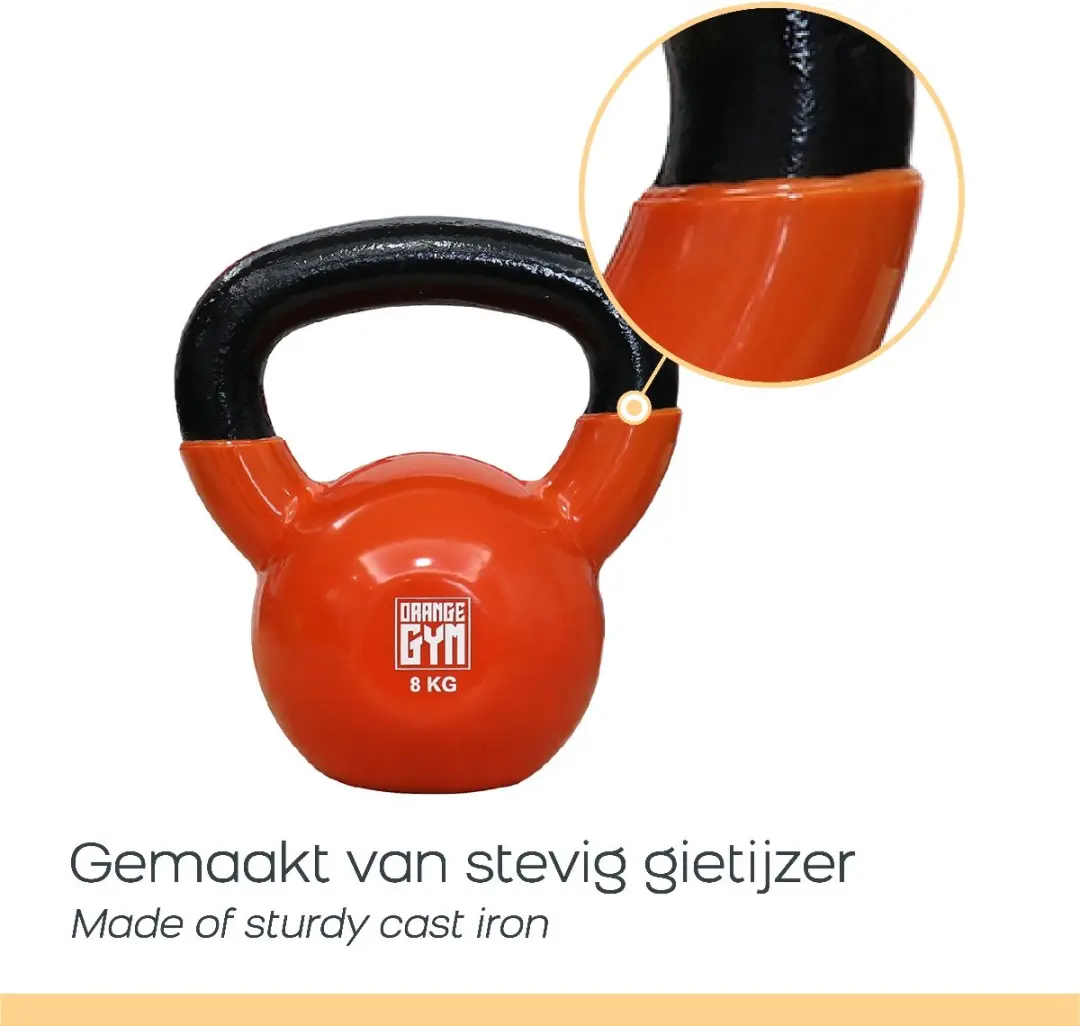 Orange Gym Vinyl Kettlebell 4KG - Groen