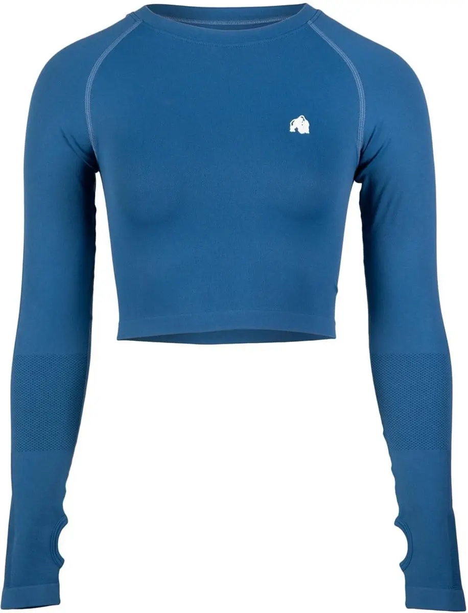 Gorilla Wear Hilton Seamless Cropped Long Sleeve - Blauw XS/S