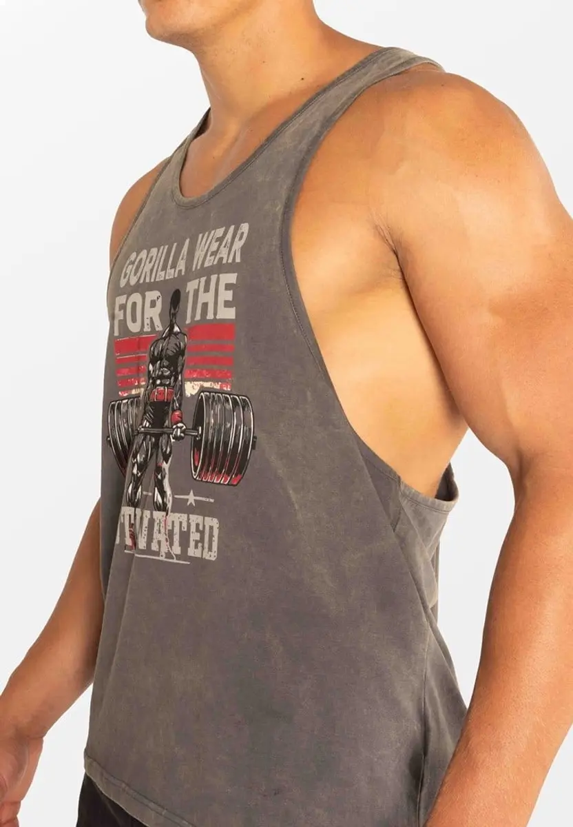 Gorilla Wear Churchill Stringer - L - Verwassen Grijs