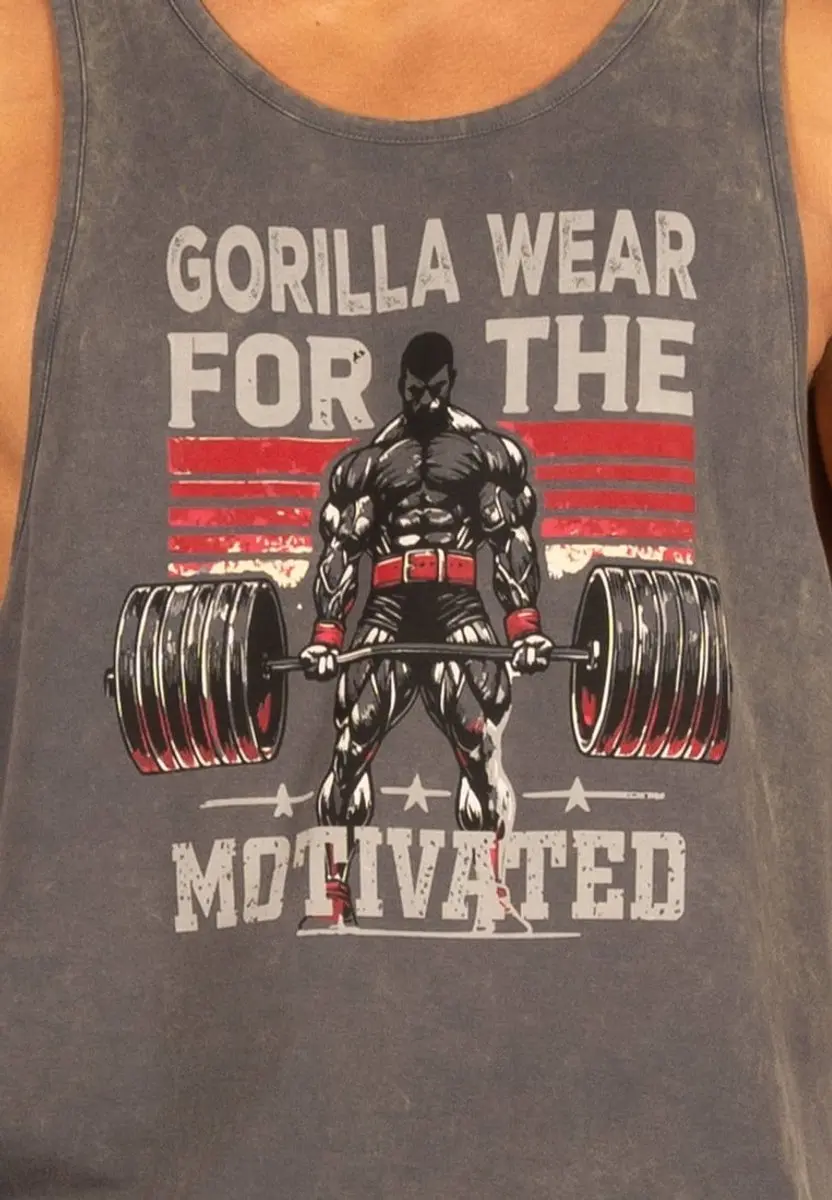 Gorilla Wear Churchill Stringer - L - Verwassen Grijs