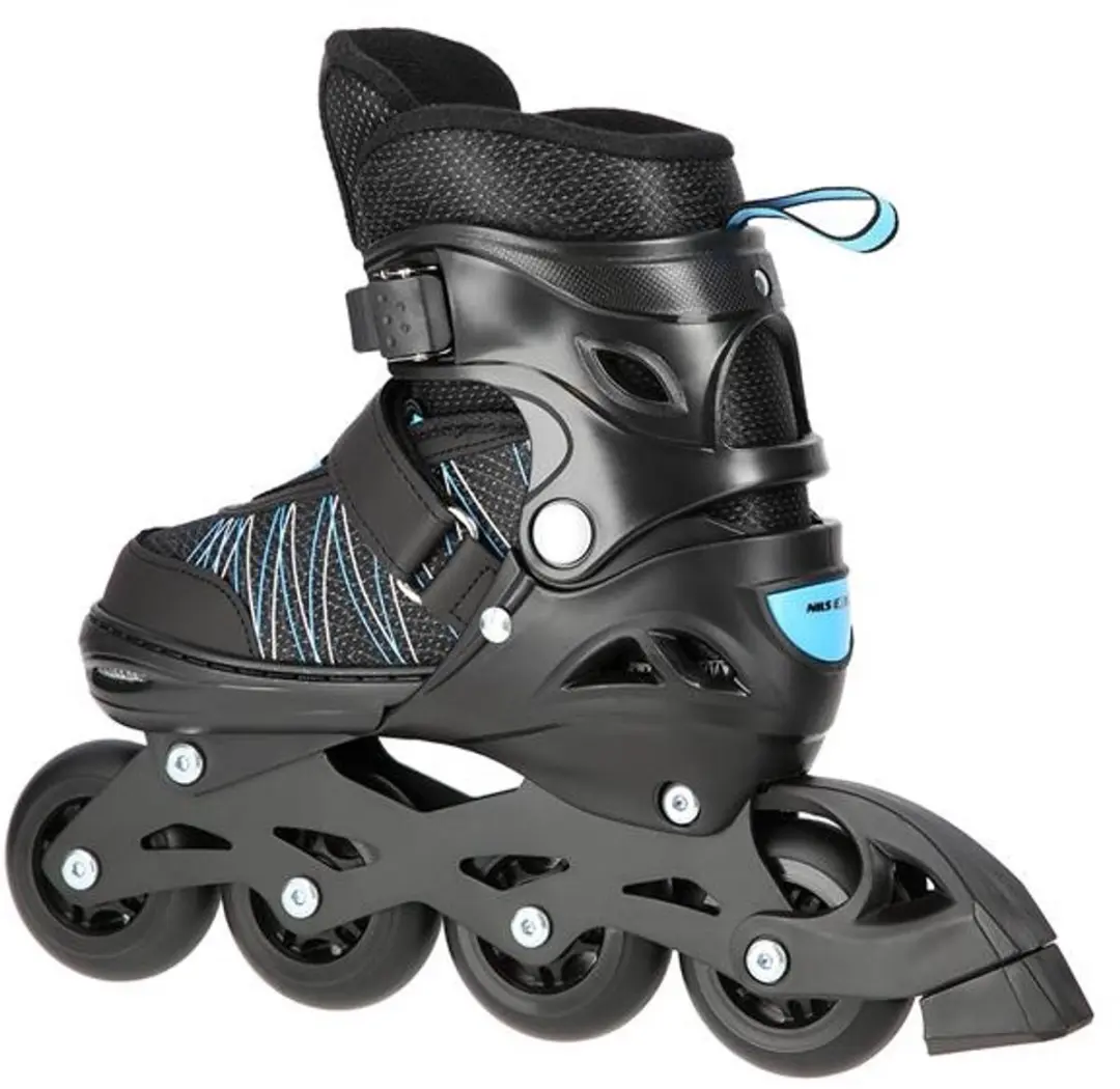 Nils Extreme Inline Skates ABEC9 - Maat 31-34 - Zwart/Blauw