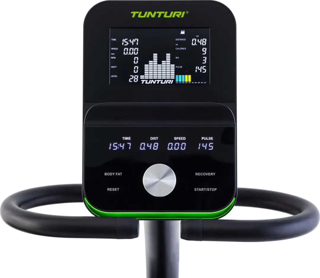 Tunturi Signature E60 Ligfiets - 48 Niveaus - 26 Programma's - Zwart/Groen/Zilver