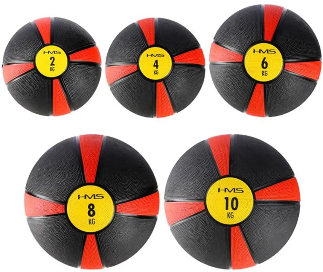 HMS NK Serie Medicijnbal 4 kg - Chropowate oppervlakte - Zwart/Rood