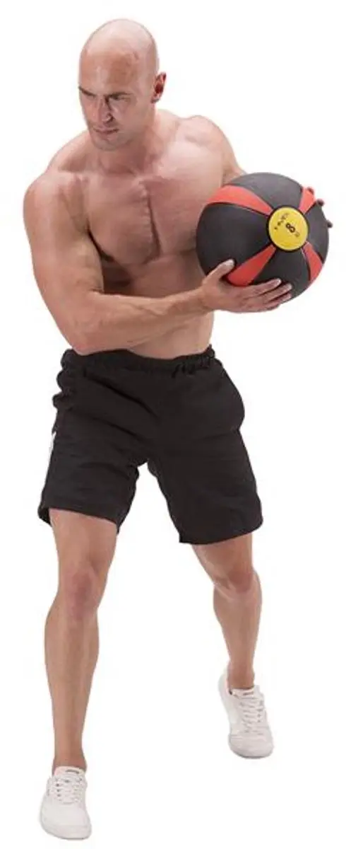 HMS NK Serie Medicijnbal 4 kg - Chropowate oppervlakte - Zwart/Rood