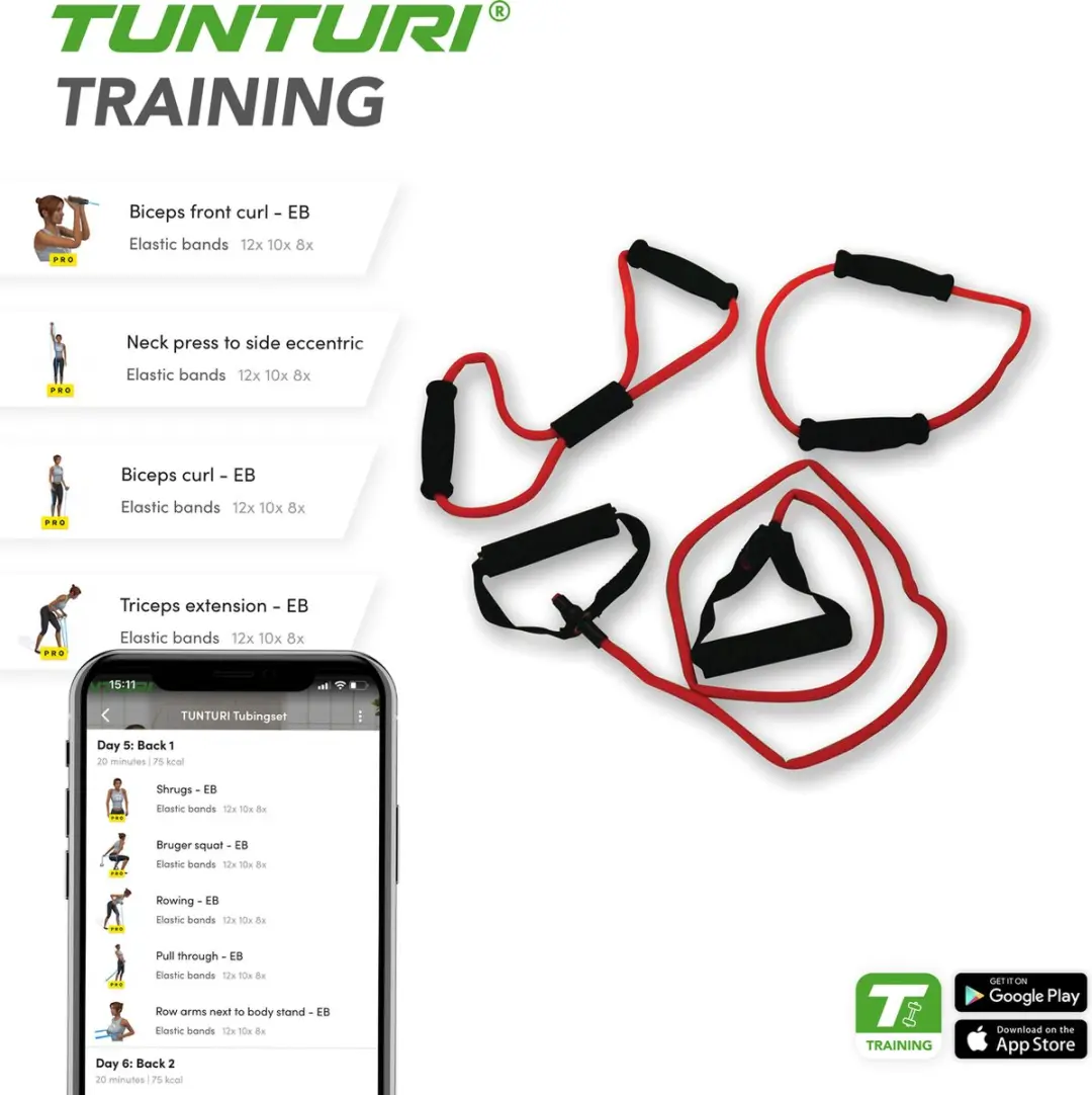 Tunturi Resistance Tube Zwaar Rood - 1 Stuk
