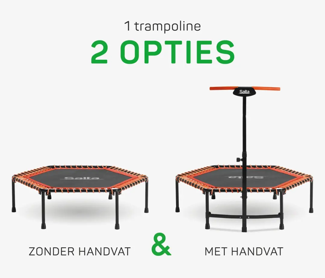 Salta Fitness Trampoline 128cm Oranje - 110kg - 5 Handvatstanden