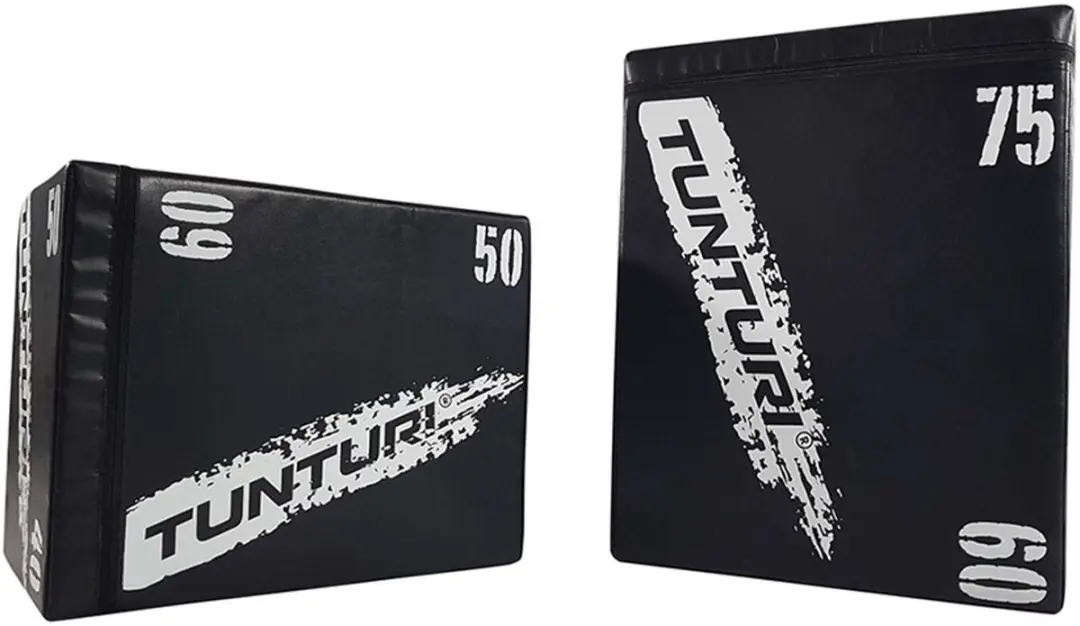 Tunturi Plyo Box 40/50/60cm - Houten Jumpbox - Zwart/Wit