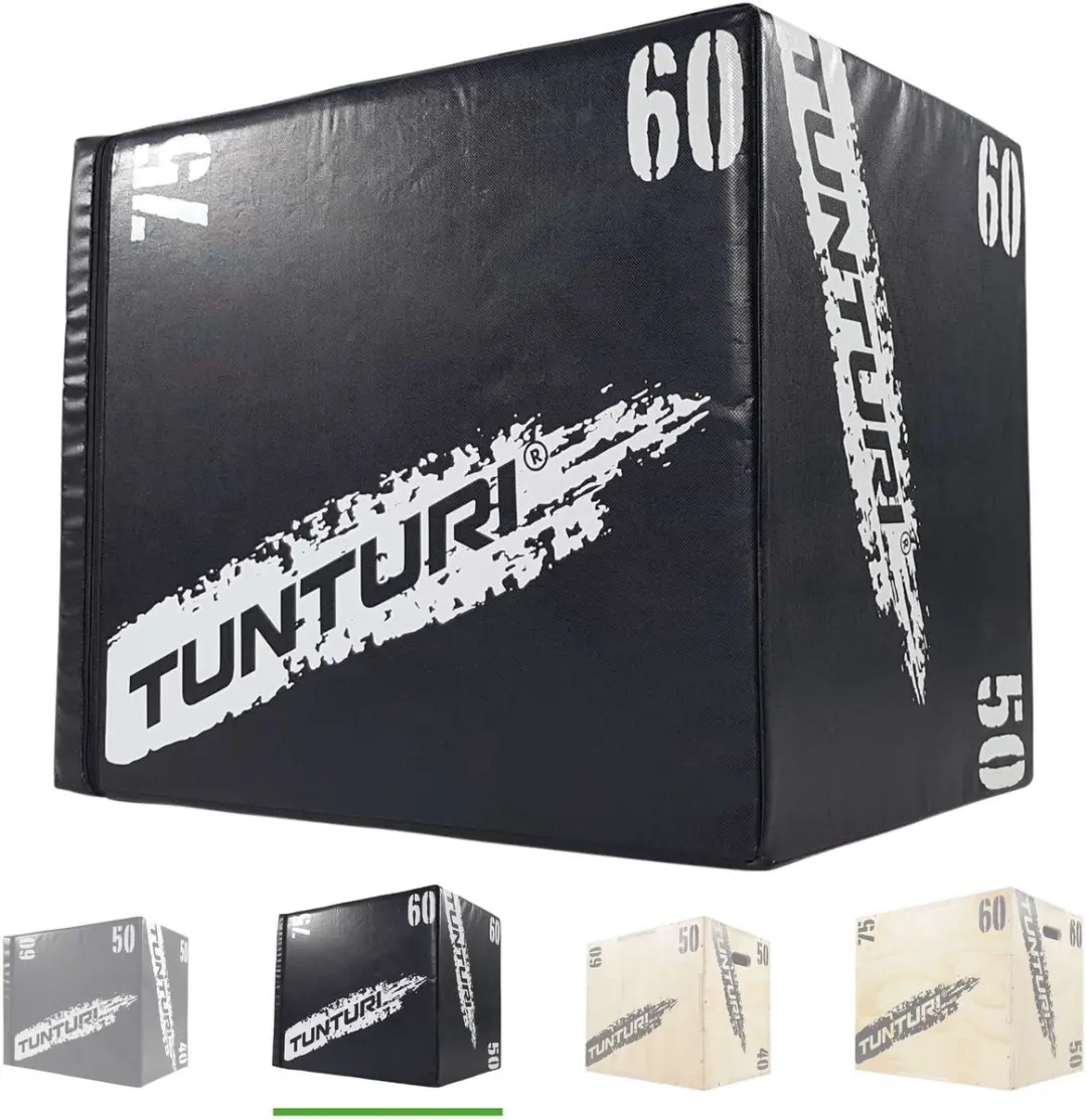 Tunturi Plyo Box 40/50/60cm - Houten Jumpbox - Zwart/Wit