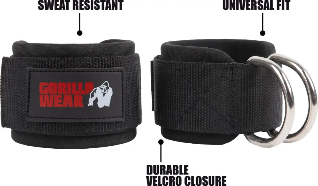 Gorilla Wear Ankle Straps - Zwart