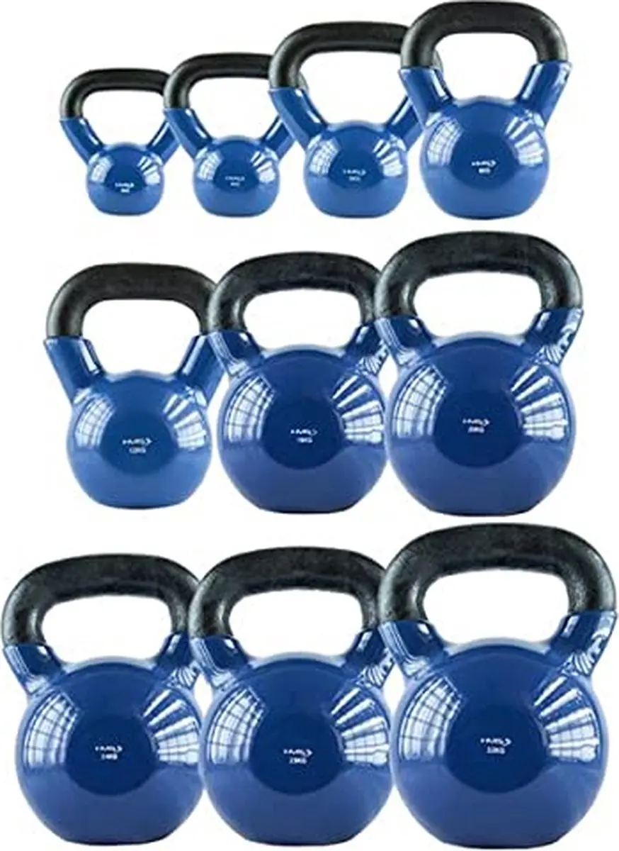 HMS Kettlebell 8 kg - Gietijzer/Vinyl - Zwart