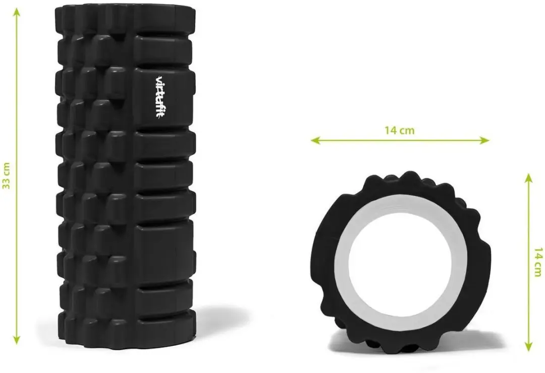 VirtuFit Grid Foam Roller 33cm - Zwart
