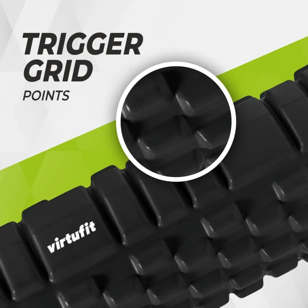 VirtuFit Grid Foam Roller 33cm - Zwart - afbeelding 6 van 6