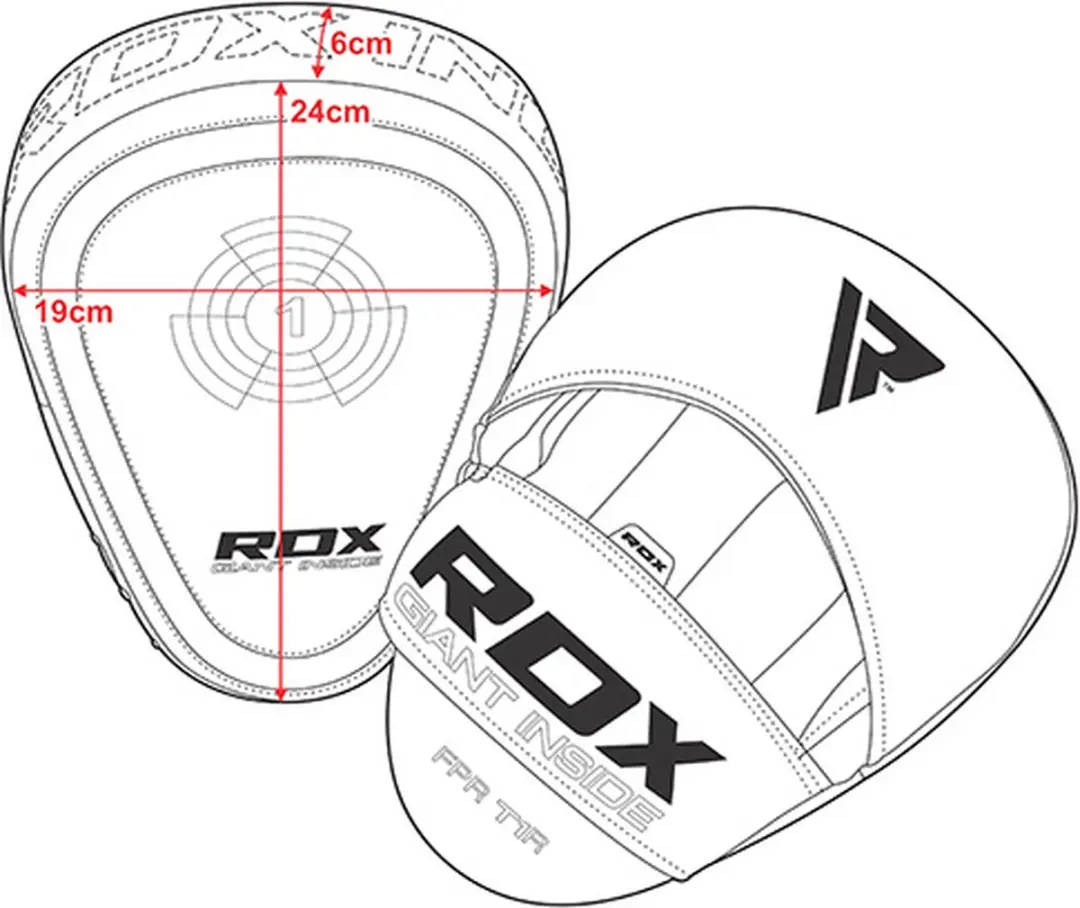 RDX Sports Focus Pads Rex Curve T1 - 2x19cm Wit