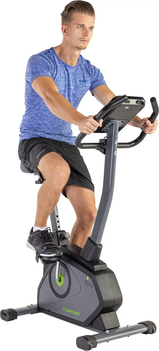 Tunturi Cardio Fit E35 Hometrainer - 23 Programma's - 20 Niveaus - Zwart/Groen/Grijs - afbeelding 6 van 6