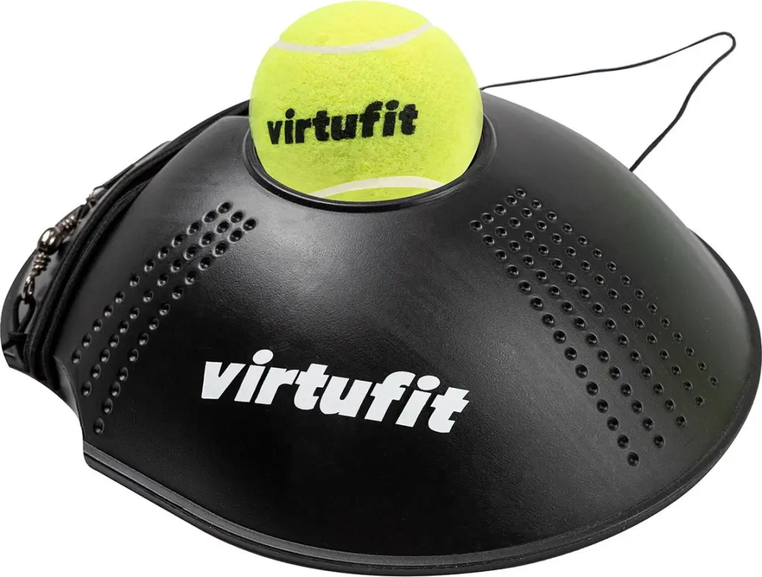 Virtufit Tennistrainer - Geel/Zwart - 3 Ballen met koord