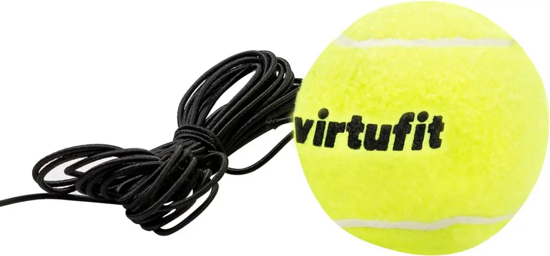 Virtufit Tennistrainer - Geel/Zwart - 3 Ballen met koord
