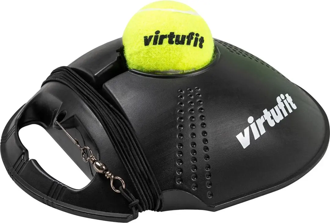 Virtufit Tennistrainer - Geel/Zwart - 3 Ballen met koord