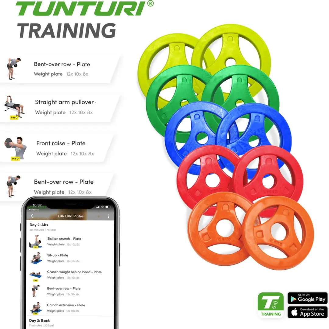 Tunturi Aerobic Halterschijven 2x 0.5kg - 30mm - Oranje
