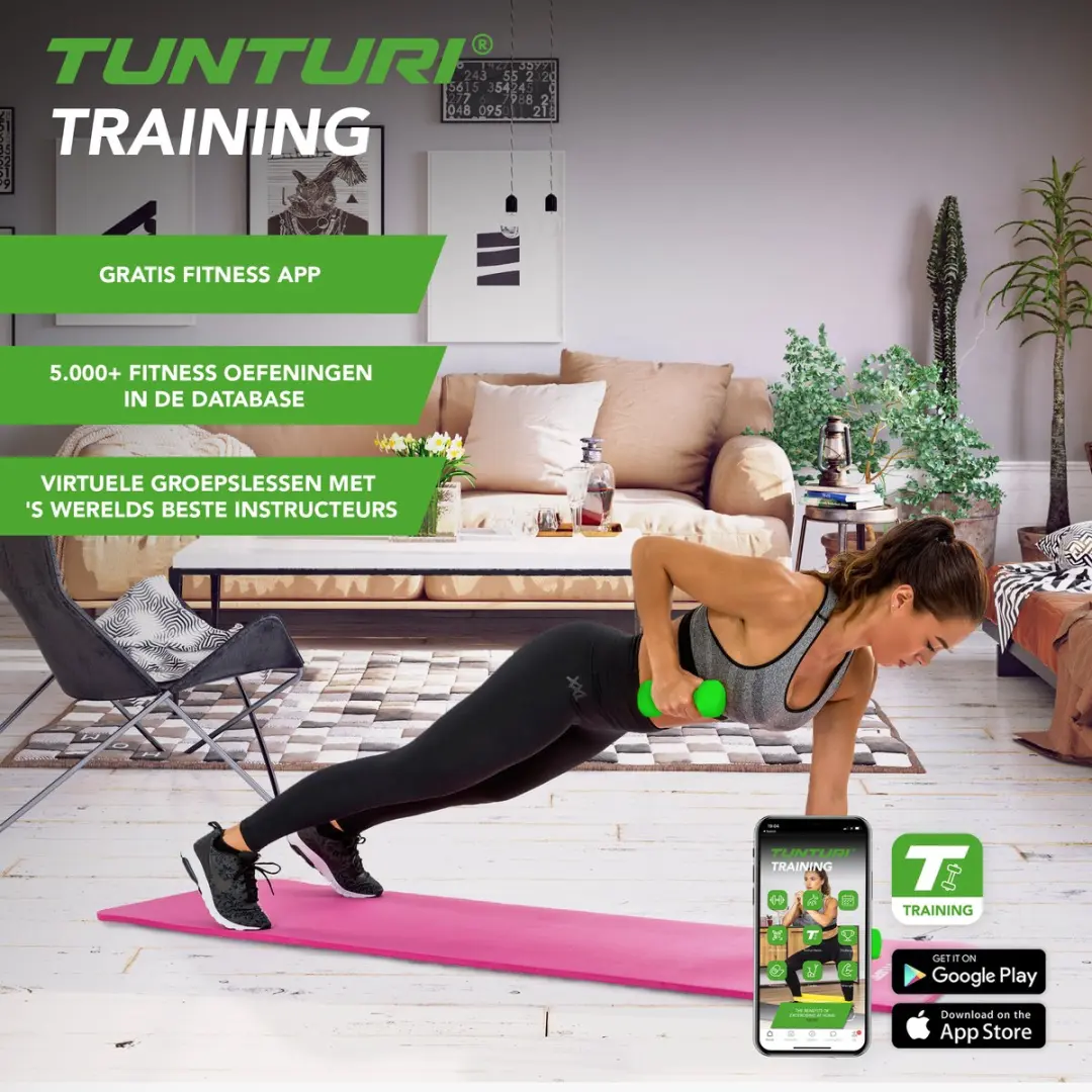 Tunturi Dumbbellset 2x2,0 kg - Fluor Rood