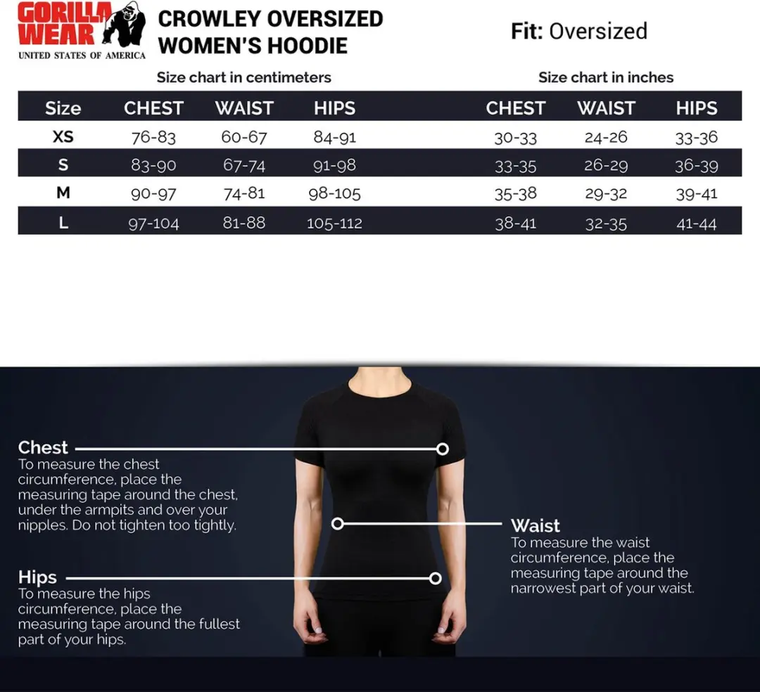 Gorilla Wear Crowley Dames Oversized Hoodie - Grijs S