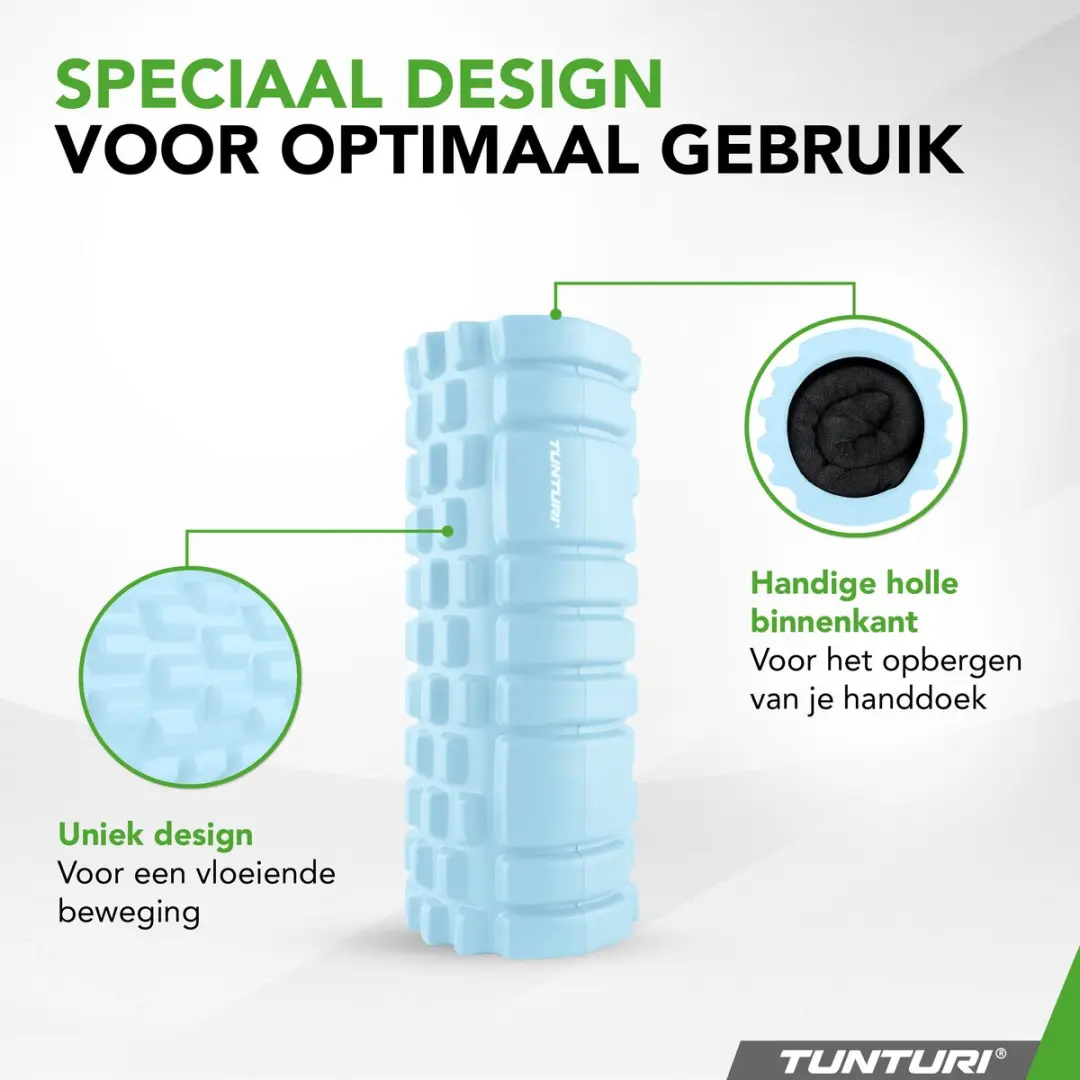 Tunturi Yoga Grid Foam Roller 33cm - Lichtblauw