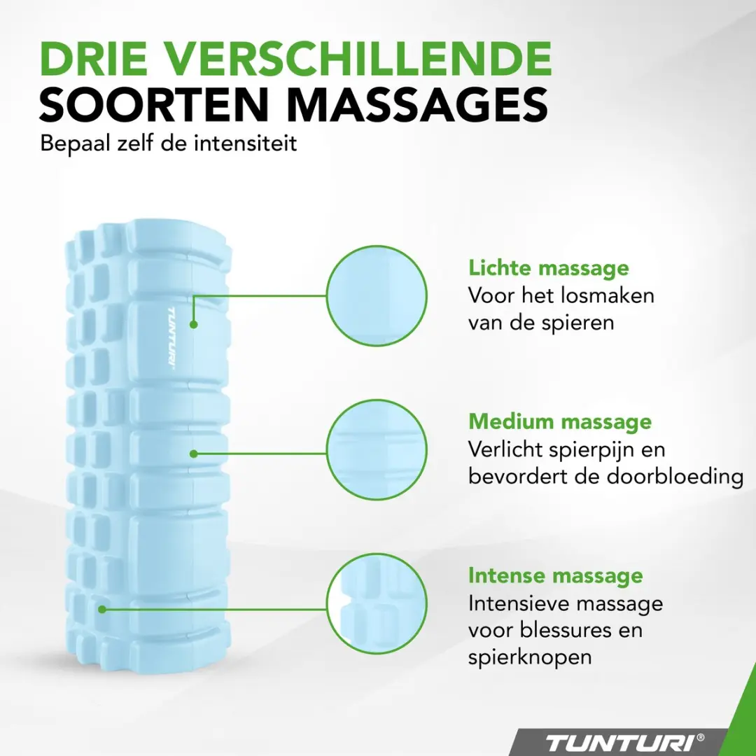 Tunturi Yoga Grid Foam Roller 33cm - Lichtblauw