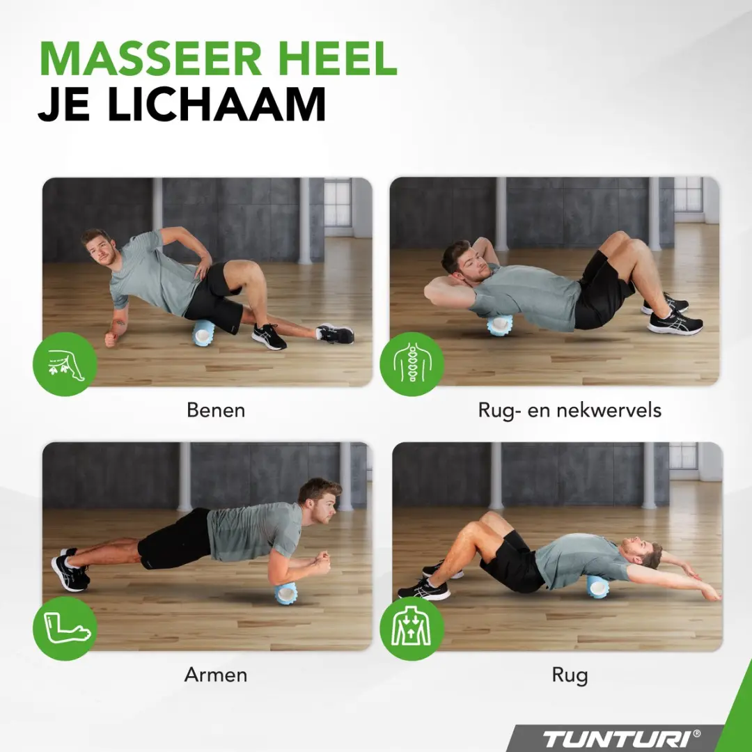 Tunturi Yoga Grid Foam Roller 33cm - Lichtblauw