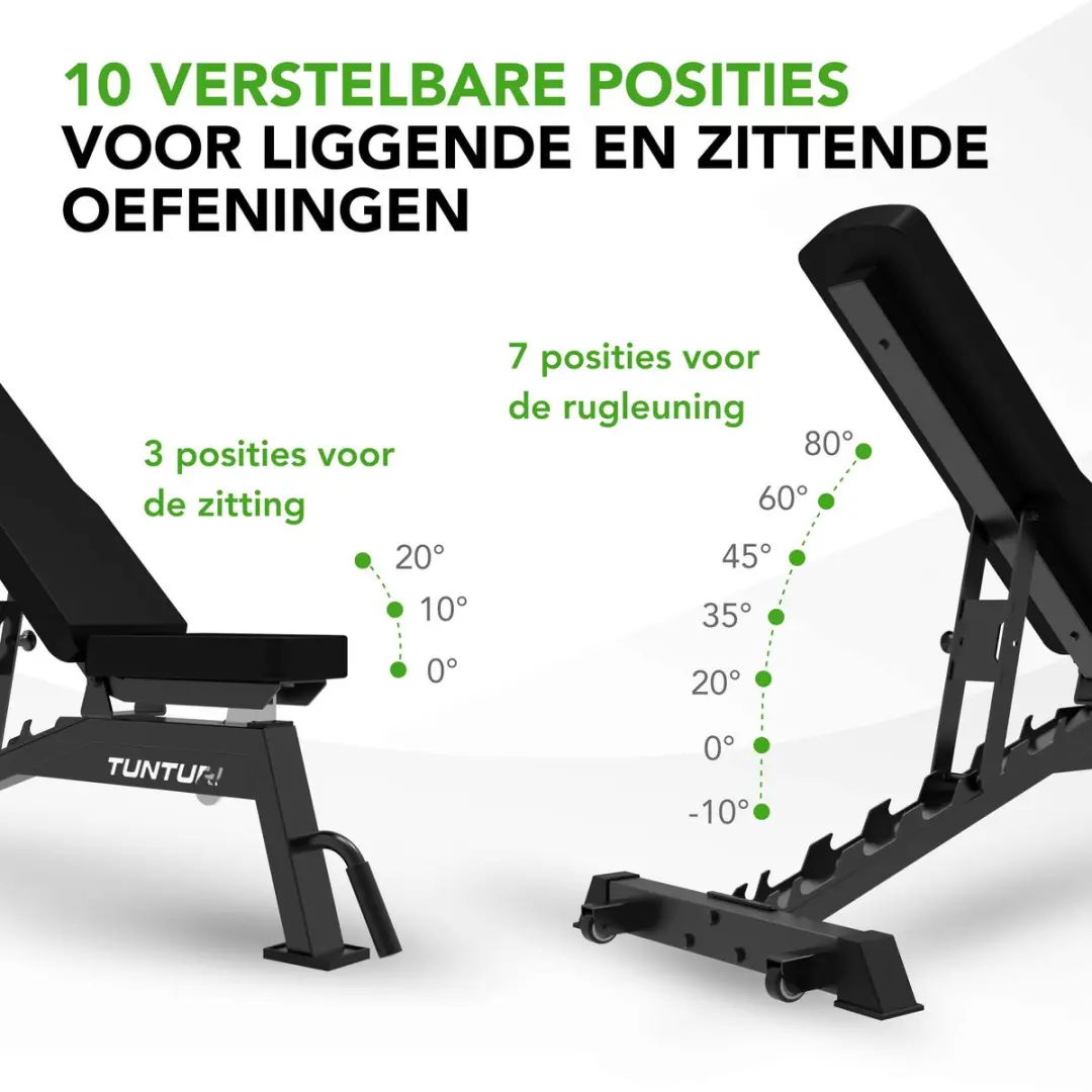 Tunturi UB70 Verstelbare Halterbank - 250 kg