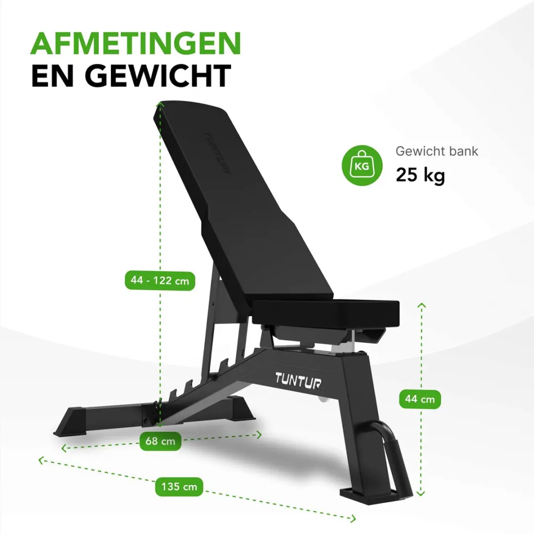 Tunturi UB70 Verstelbare Halterbank - 250 kg