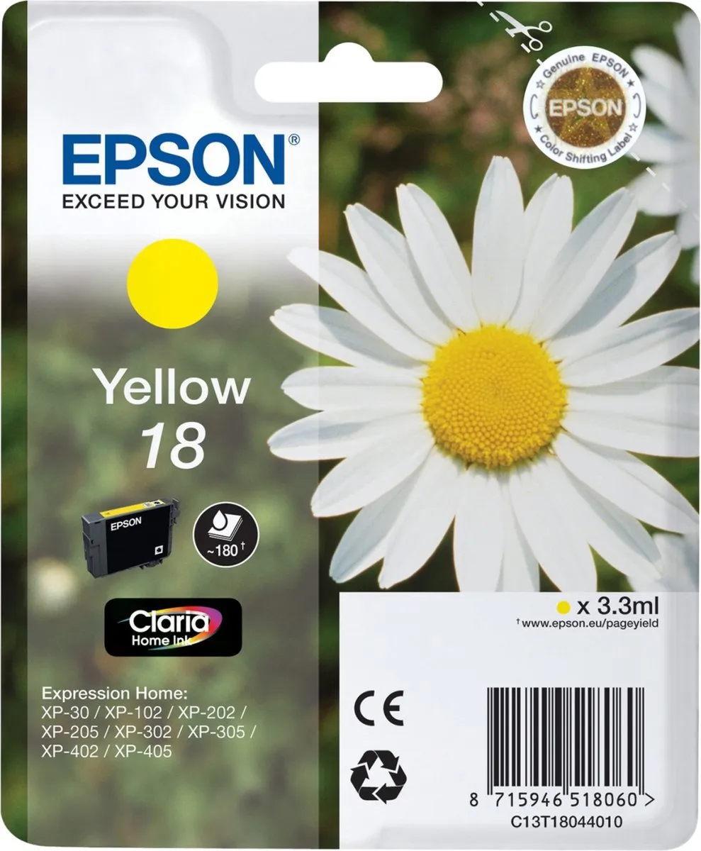 Epson T1804 Inktcartridge Geel C13T18044010