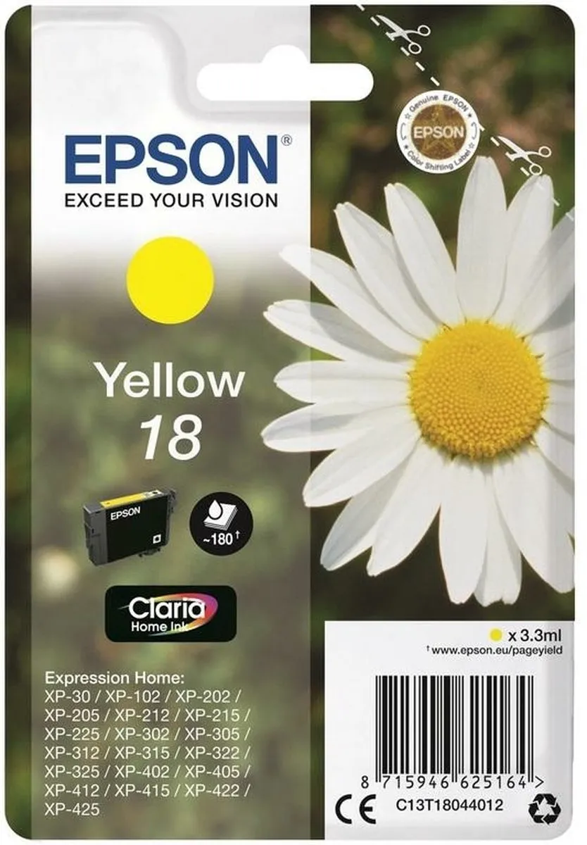 Epson T1804 Inktcartridge Geel C13T18044010
