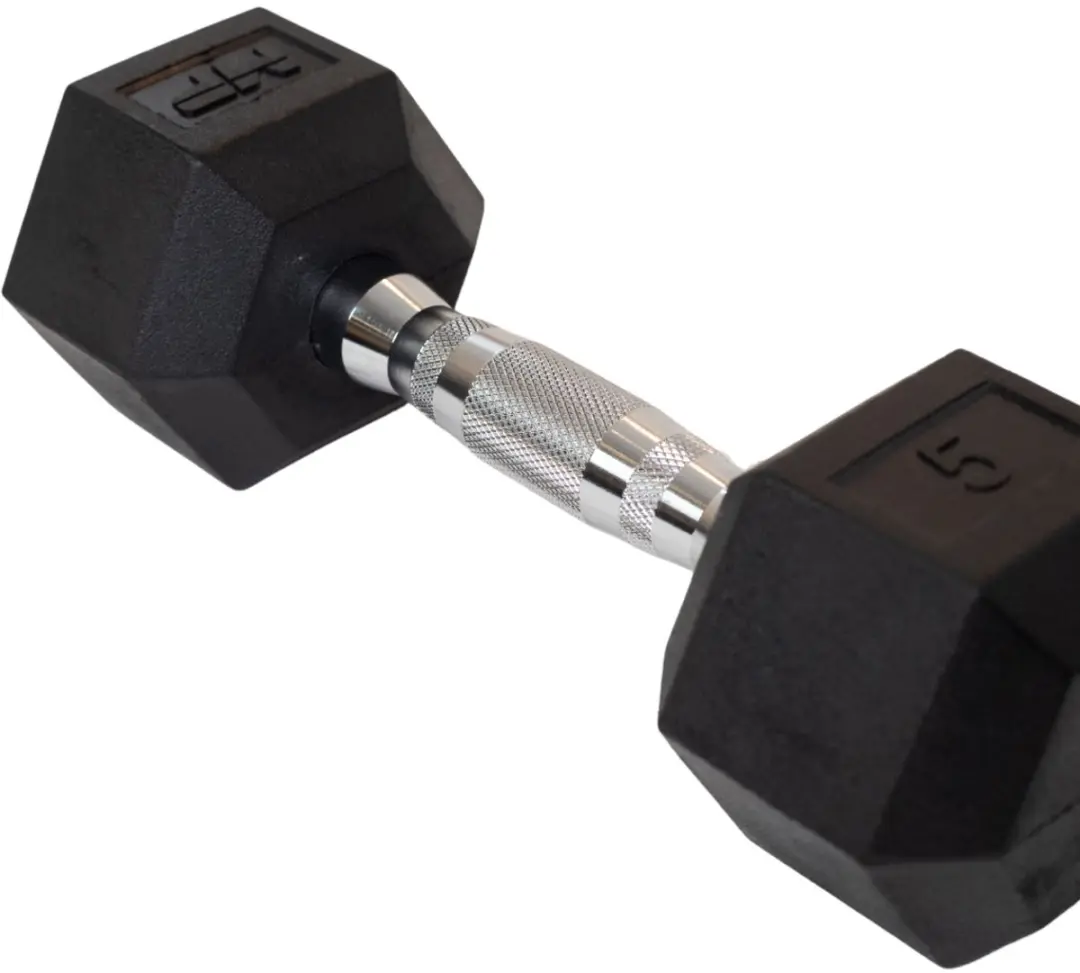 Muscle Power Hexa Dumbbell 5 kg - Chroom/Zwart