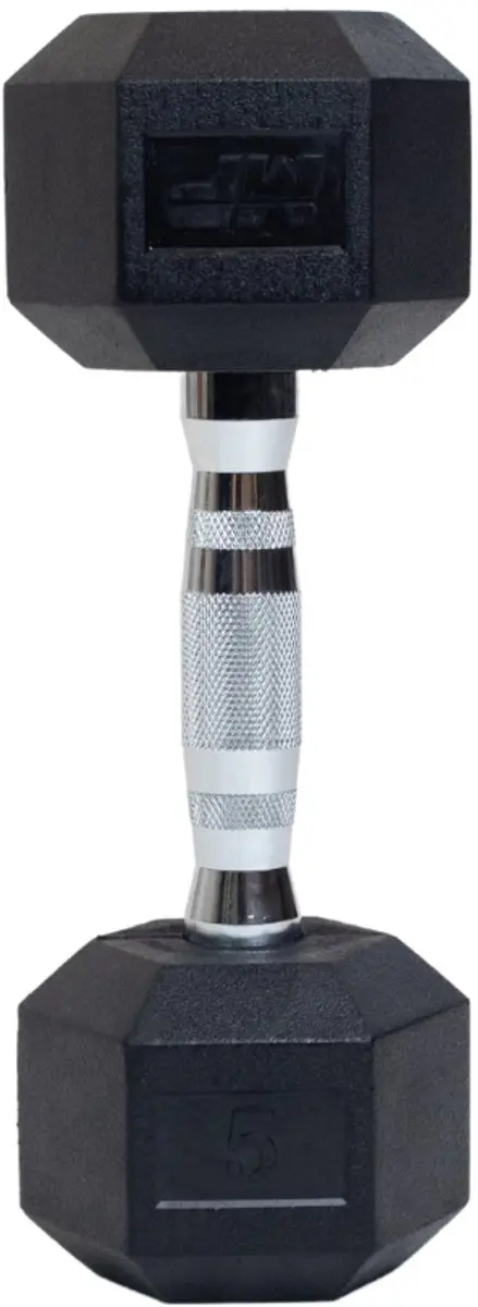 Muscle Power Hexa Dumbbell 5 kg - Chroom/Zwart