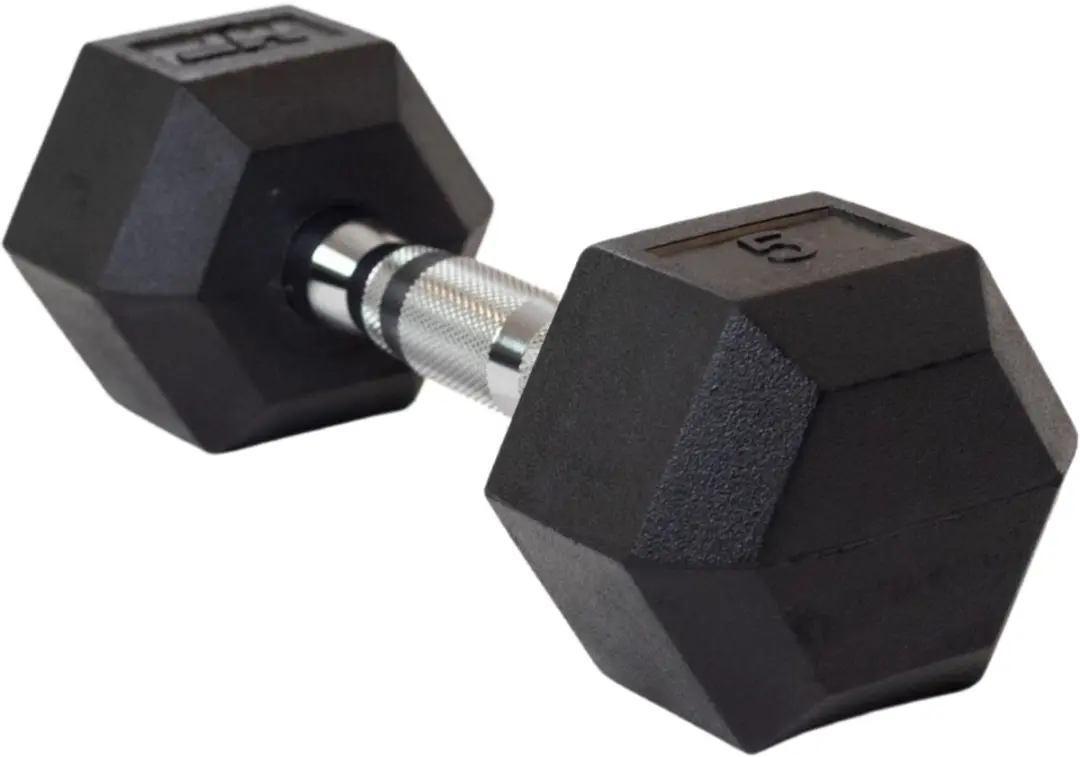 Muscle Power Hexa Dumbbell 5 kg - Chroom/Zwart