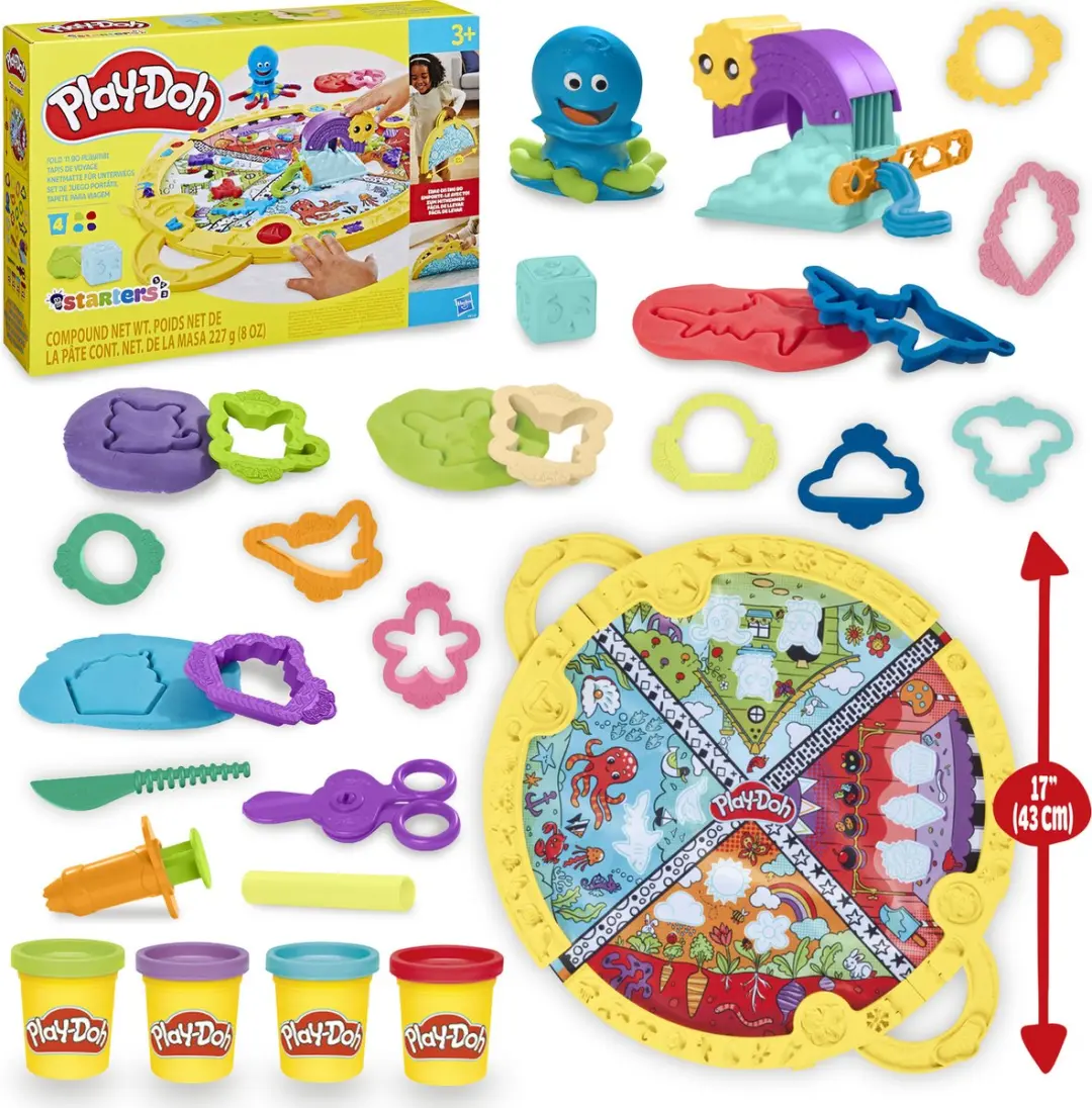 Play-Doh Opvouw Meeneem Speelmat - 4 Klei Potjes Multikleur
