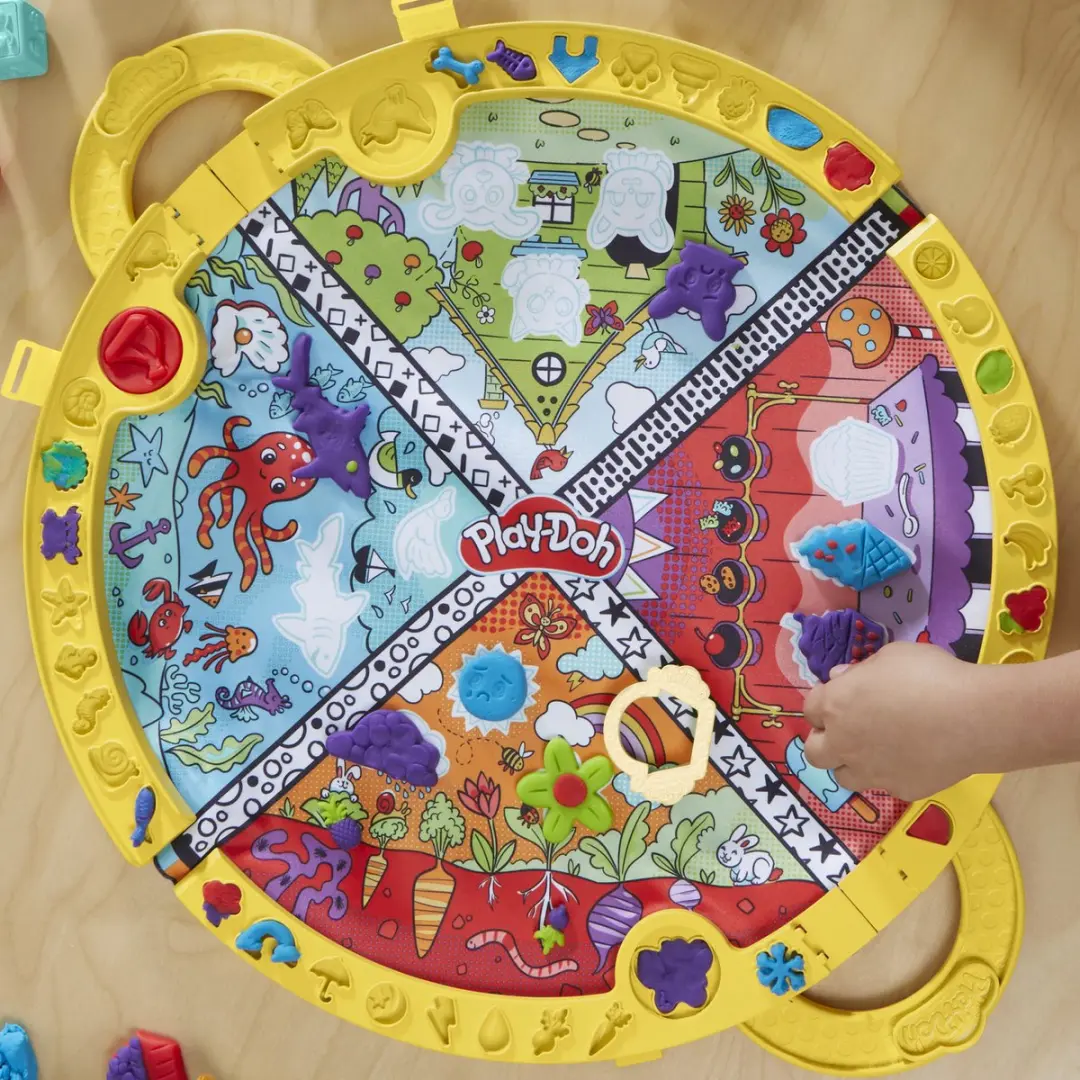 Play-Doh Opvouw Meeneem Speelmat - 4 Klei Potjes Multikleur