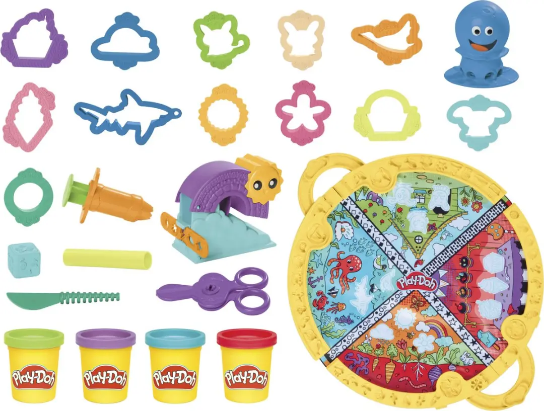 Play-Doh Opvouw Meeneem Speelmat - 4 Klei Potjes Multikleur