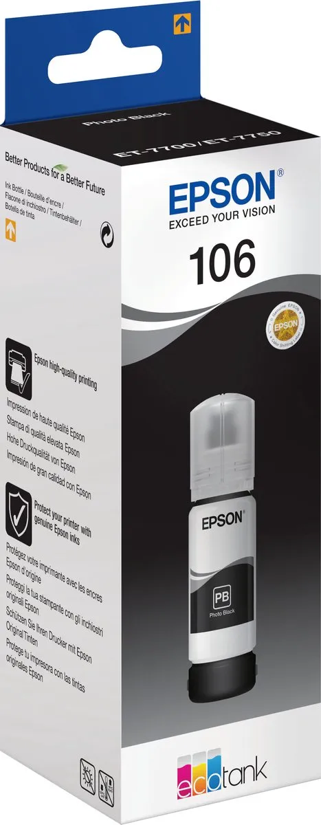 Epson 106 EcoTank Photo Black C13T00R140 - 70ml Inktfles
