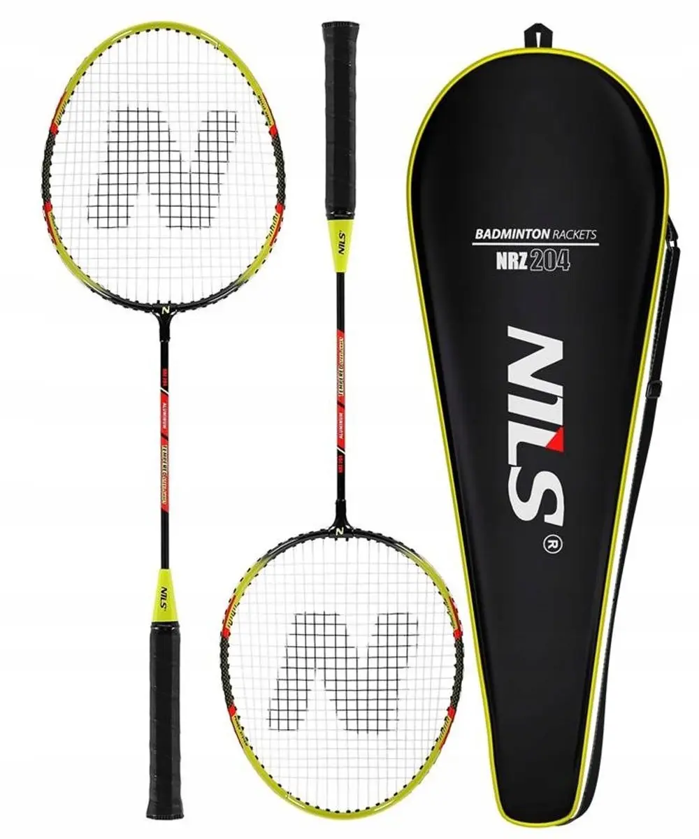 Nils Badmintonset - 2 Rackets, 6 Shuttles Geel