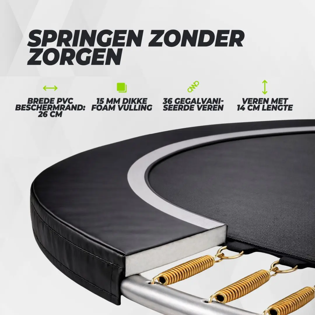 Virtufit Trampoline 183cm - Zwart - Incl. trap